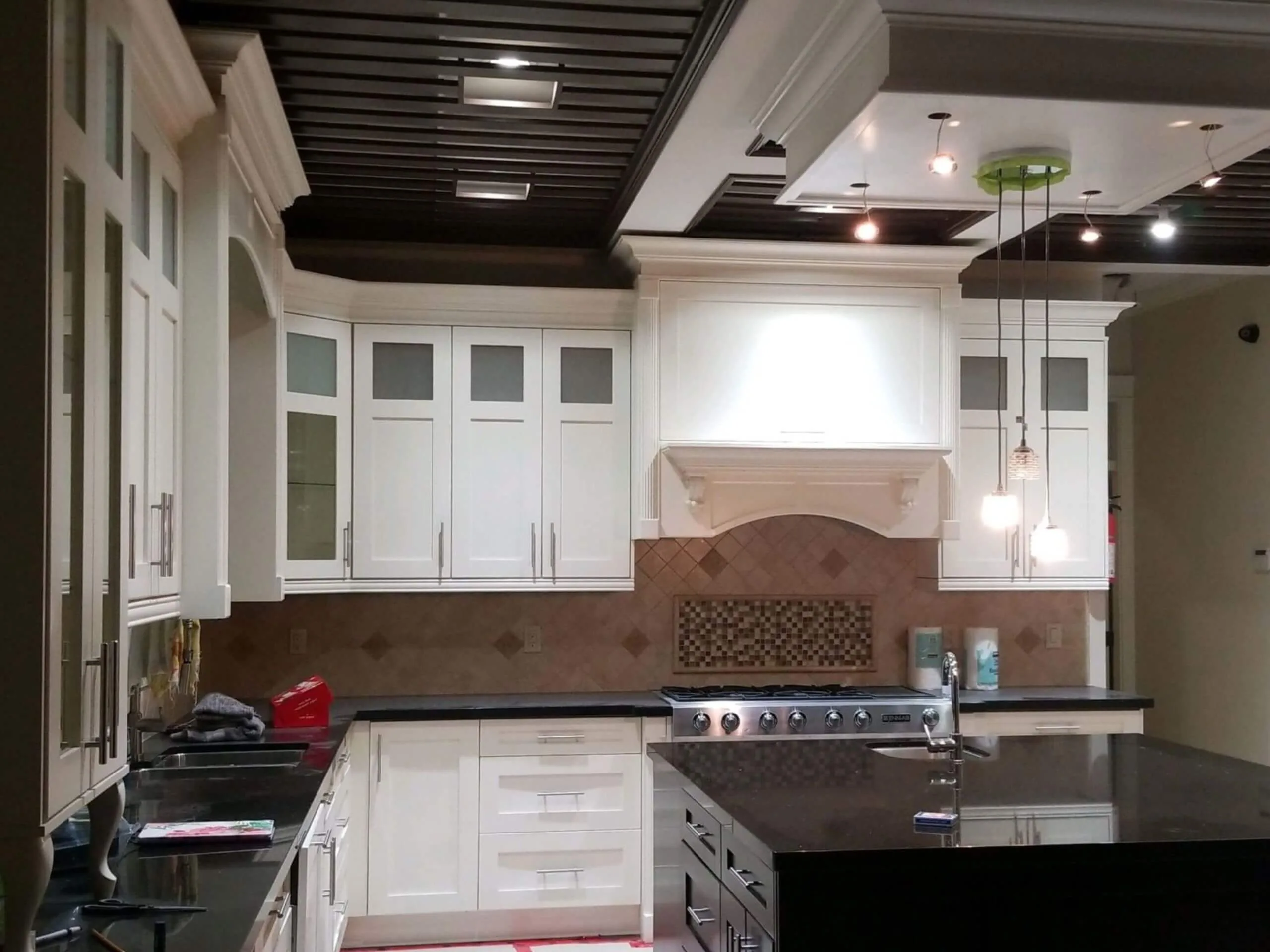Bright kitchen with painted cabinets
